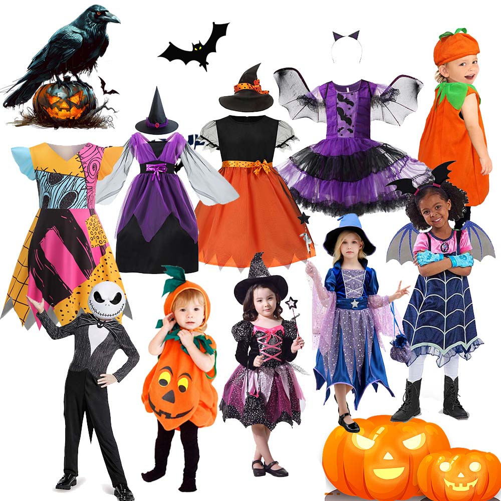 Cosplay Bat Prop - 子供ハロウィン魔女カボチャコスプレドレス女の子バットスパイダーチュール衣装子供カーニバルトリックオアトリートパーティーファンシー衣装