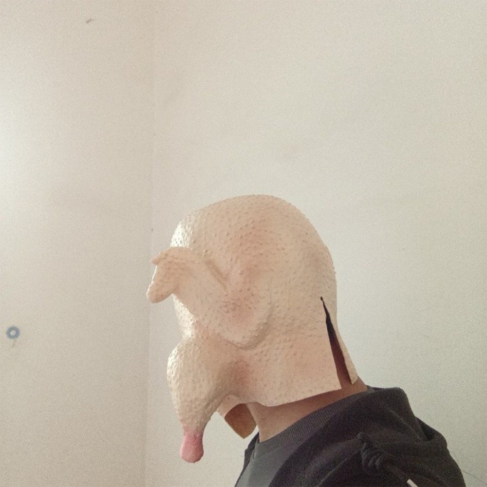 Cosplay Prop - コスチュームマスク リアルな七面鳥チキン ラテックスマスク ノベルティ 面白いチキンヘッドギア ソフトアニマルラテックスヘッドギア