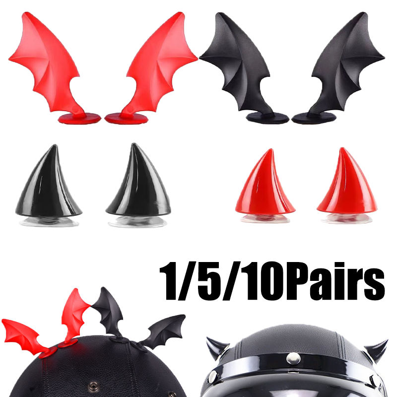    ハロウィンオートバイヘルメットバットデビルホーン装飾 - Cosplay Bat Prop のレビューと価格