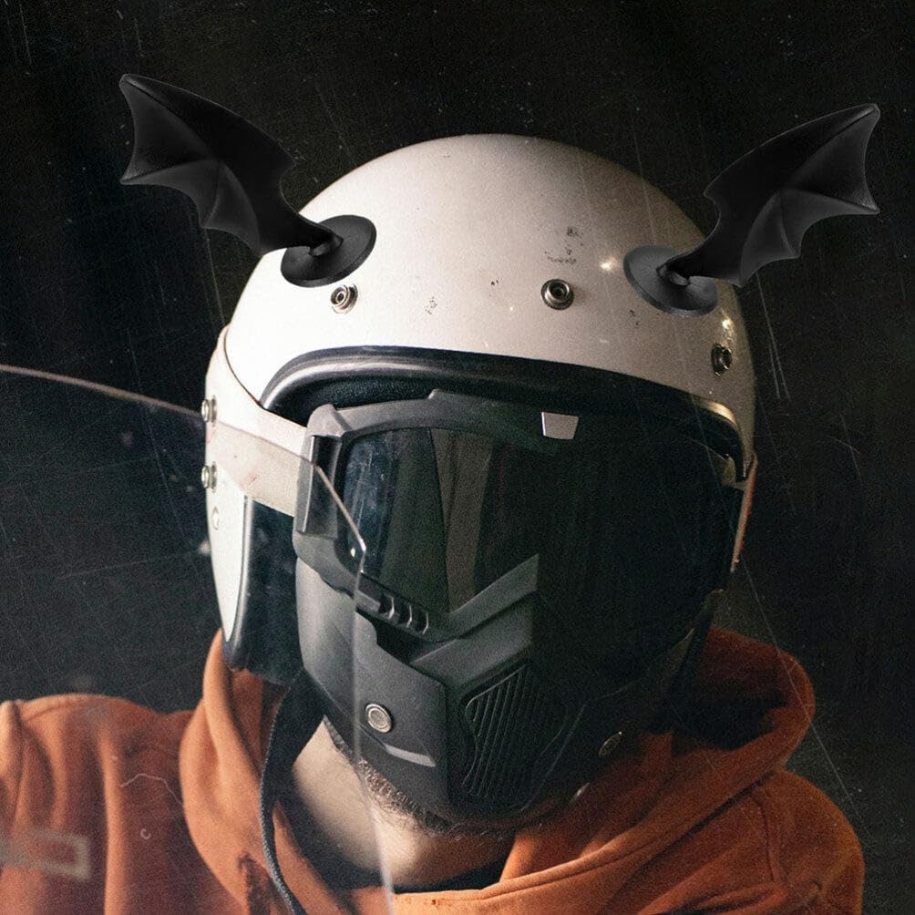    ハロウィンオートバイヘルメットバットデビルホーン装飾 - Cosplay Bat Prop のレビューと価格