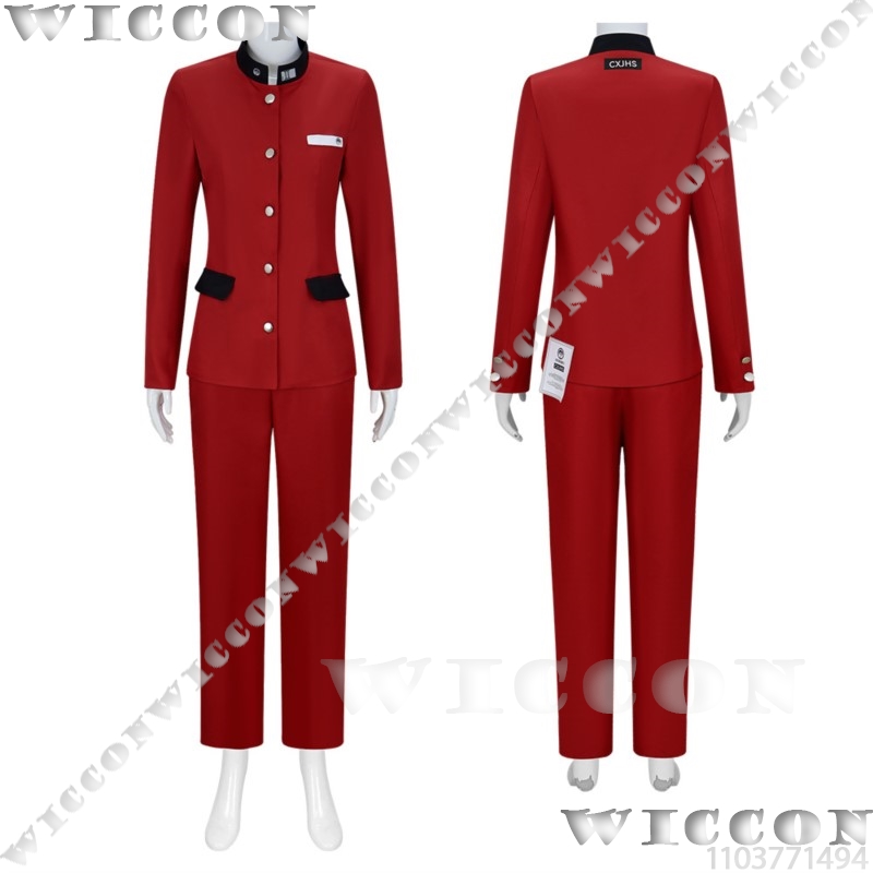 ツクモ今百ゲームコスプレライン赤い学校制服学生スーツ紫色のか - Cosplay Prop のレビューと価格
