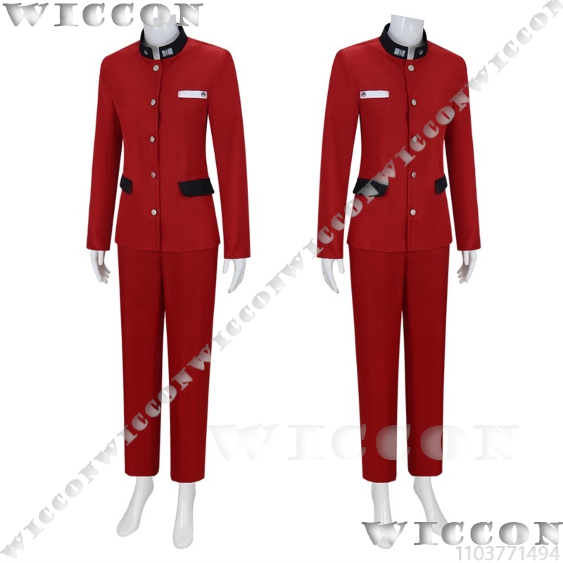 ツクモ今百ゲームコスプレライン赤い学校制服学生スーツ紫色のか - Cosplay Prop のレビューと価格