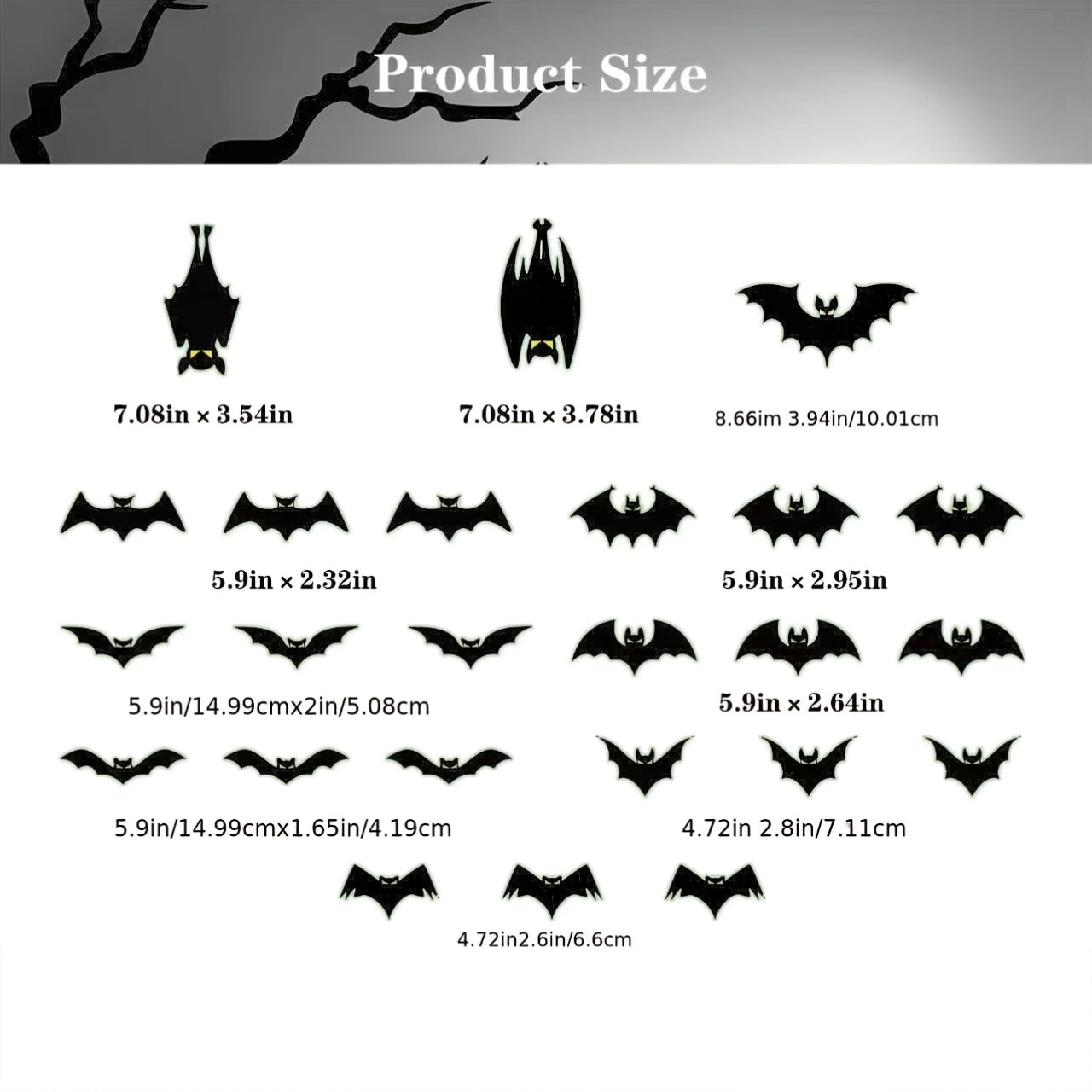 ガレージドア用ハロウィン磁気バット24個 - 発光アイ、防水 - Cosplay Bat Prop のレビューと価格