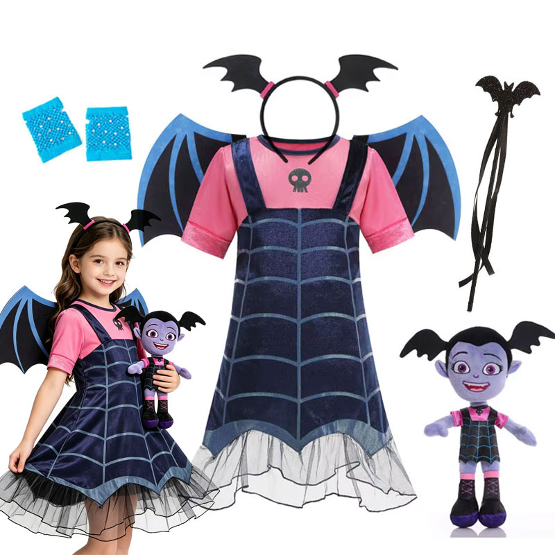 キッズガールズ ヴァンパイアバット ハロウィンコスチューム  - Cosplay Bat Prop のレビューと価格